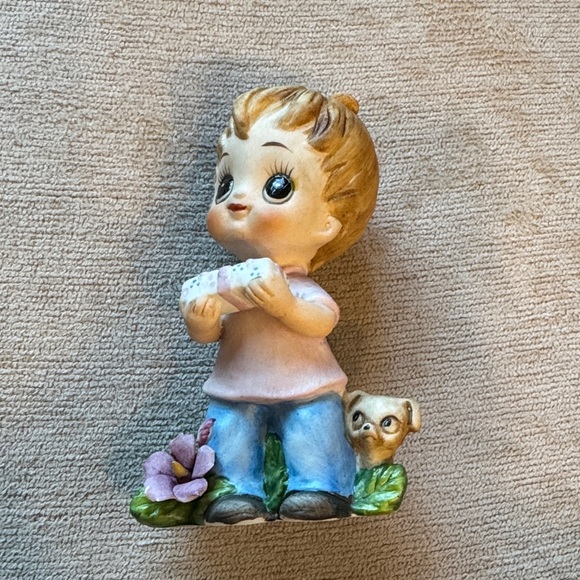 Charming Figurine with Pink and Blue Accents - Picture 1 of 8